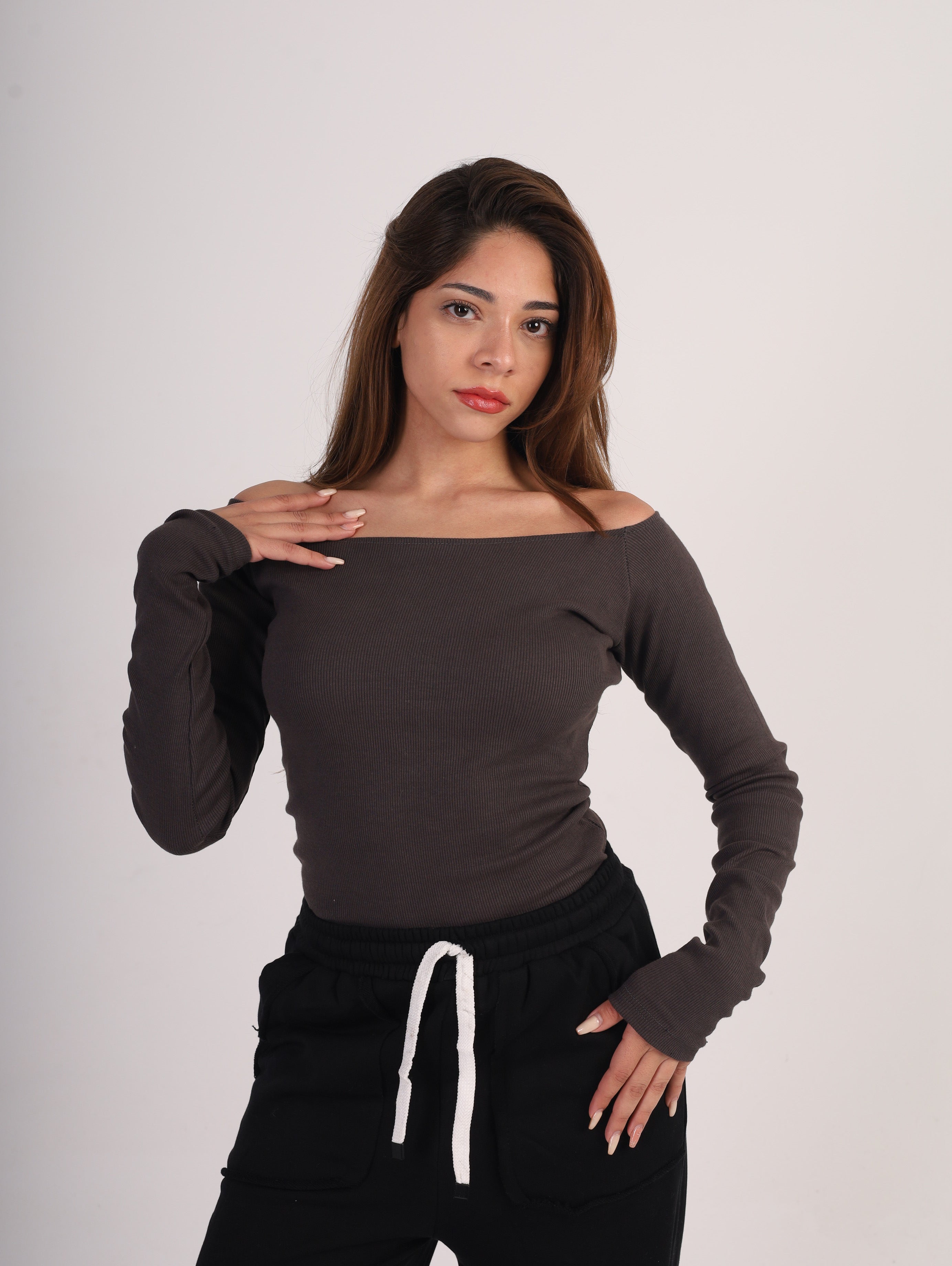Ribbed Off-Shoulder Top