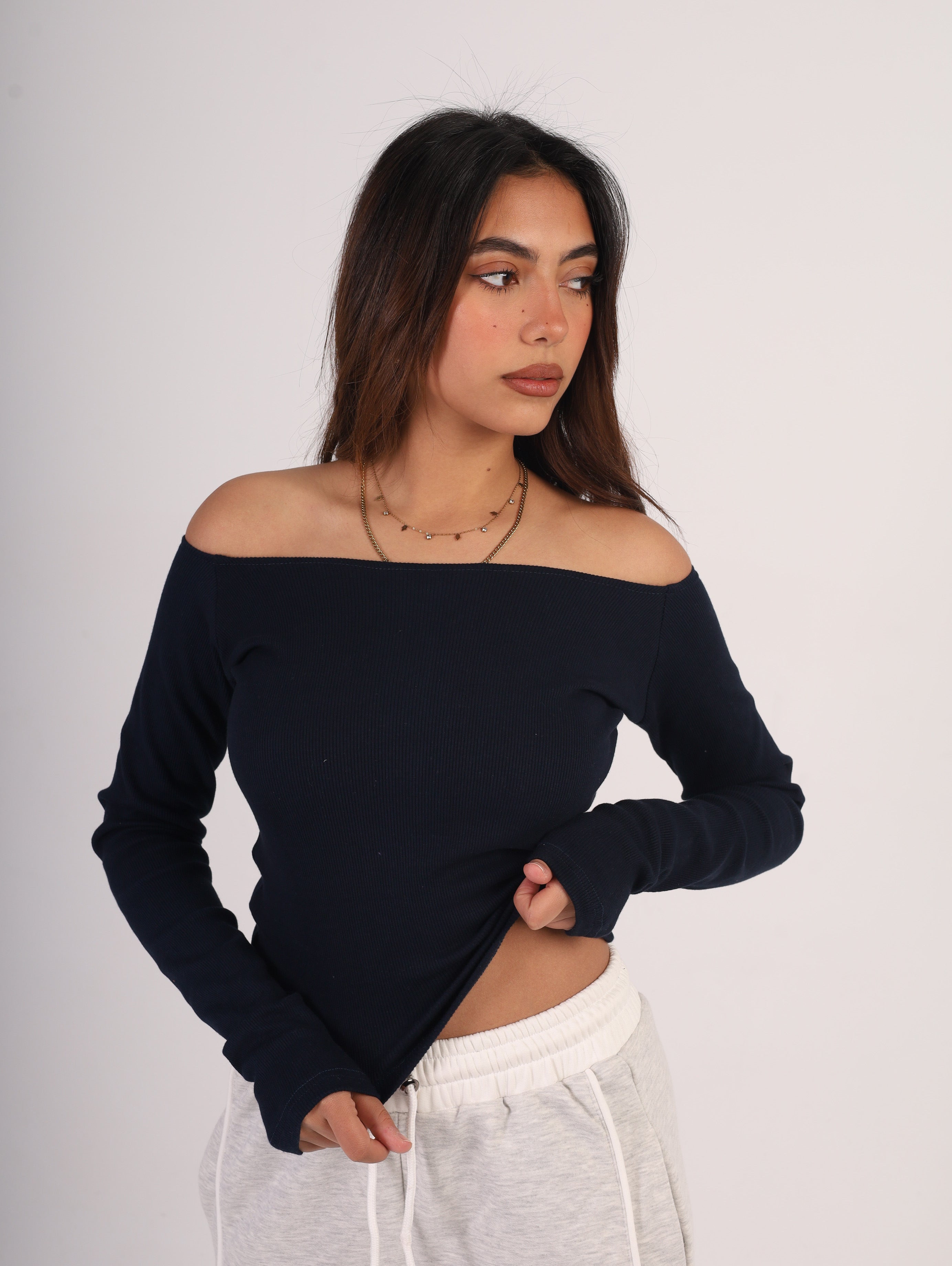 Ribbed Off-Shoulder Top