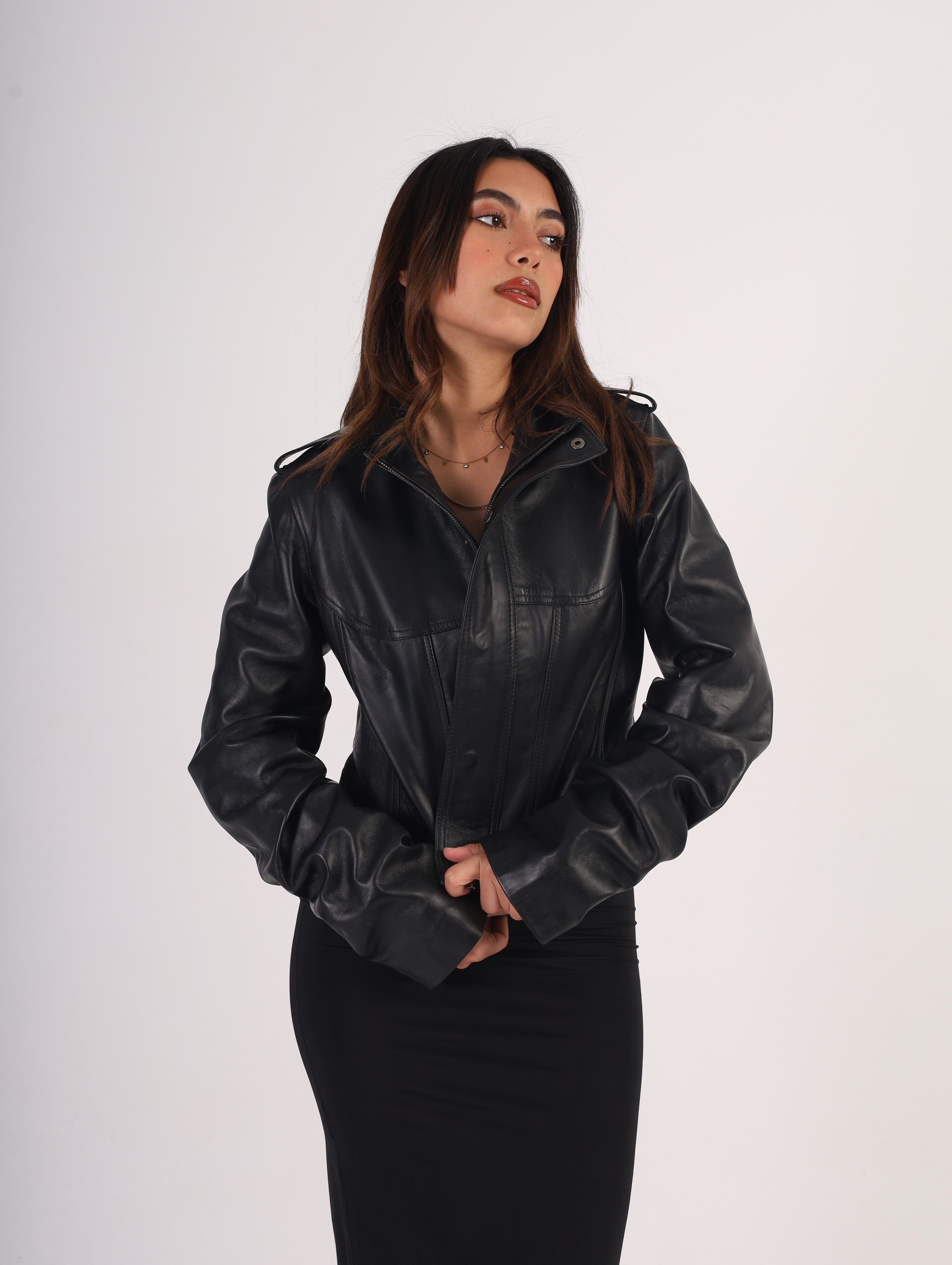 Corset Leather Jacket