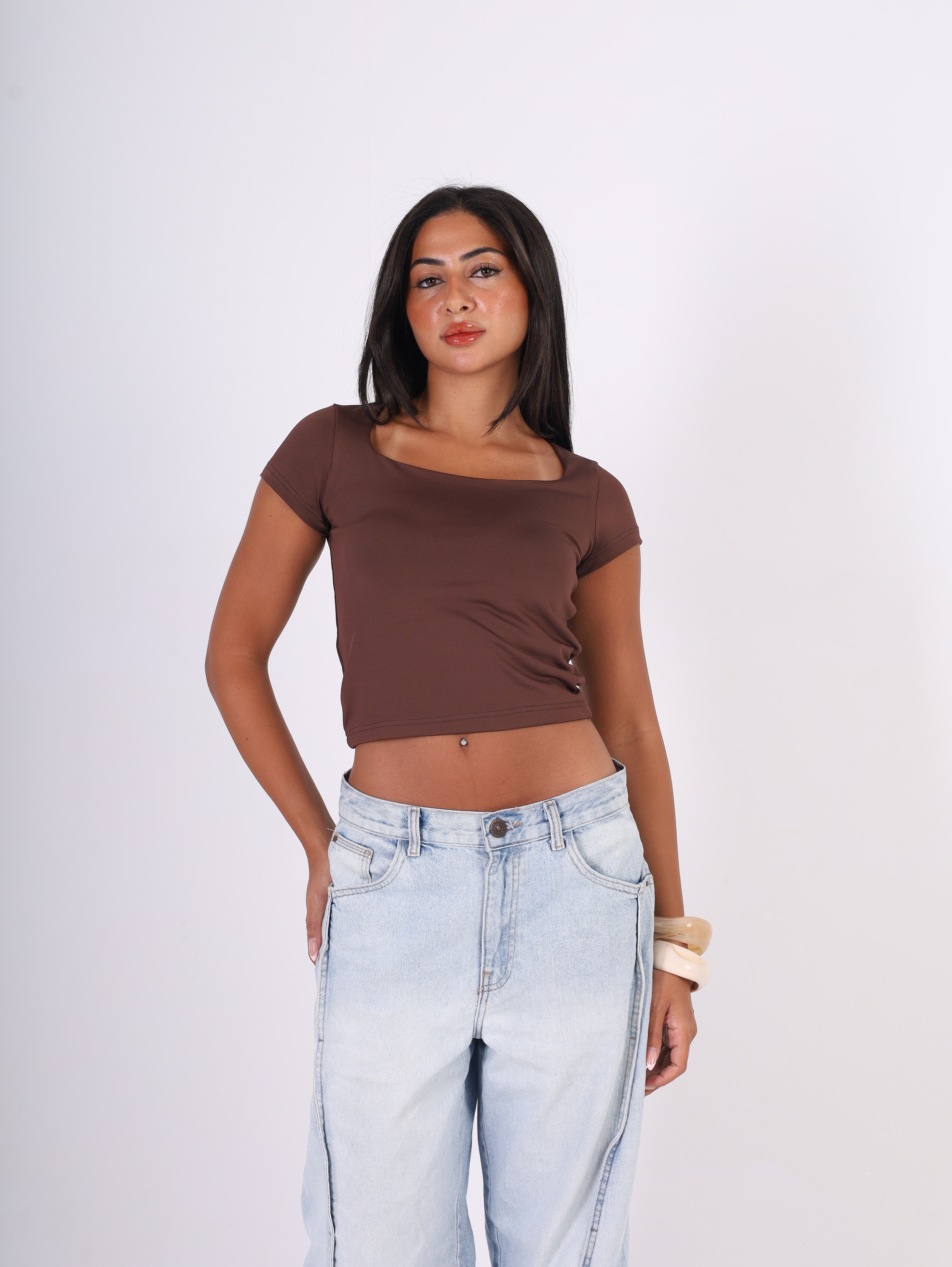 Square Neck Cap Sleeve