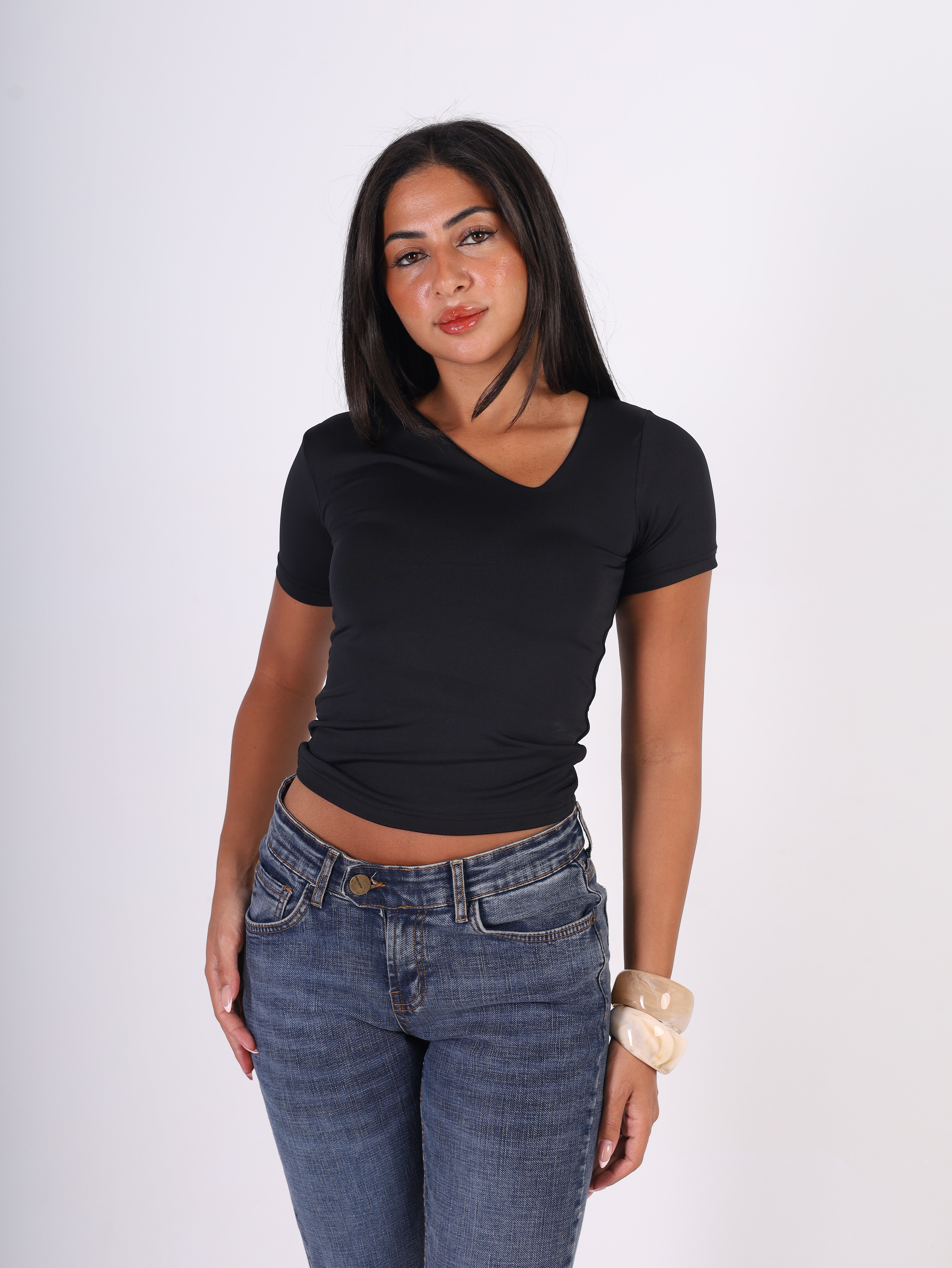 Asym Neck Cap Sleeve
