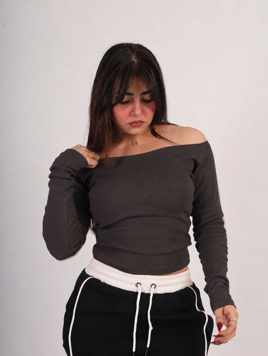 Ribbed Off-Shoulder Top