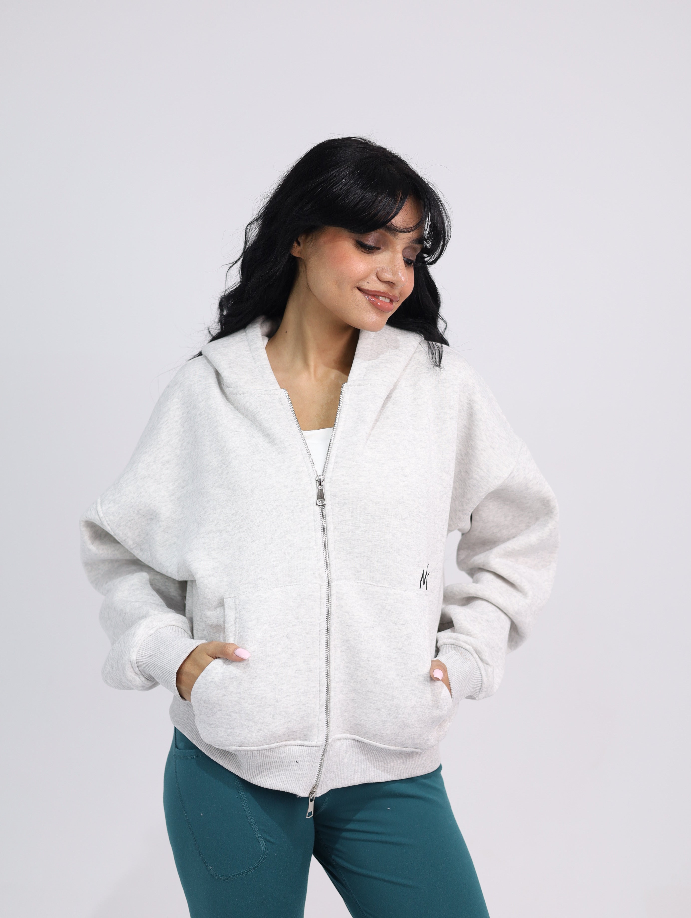 Two Zipper Boxy Hoodie