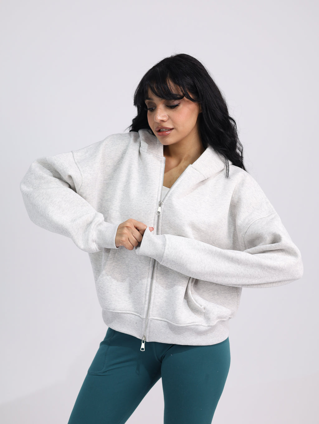 Double Zipper Boxy Jacket