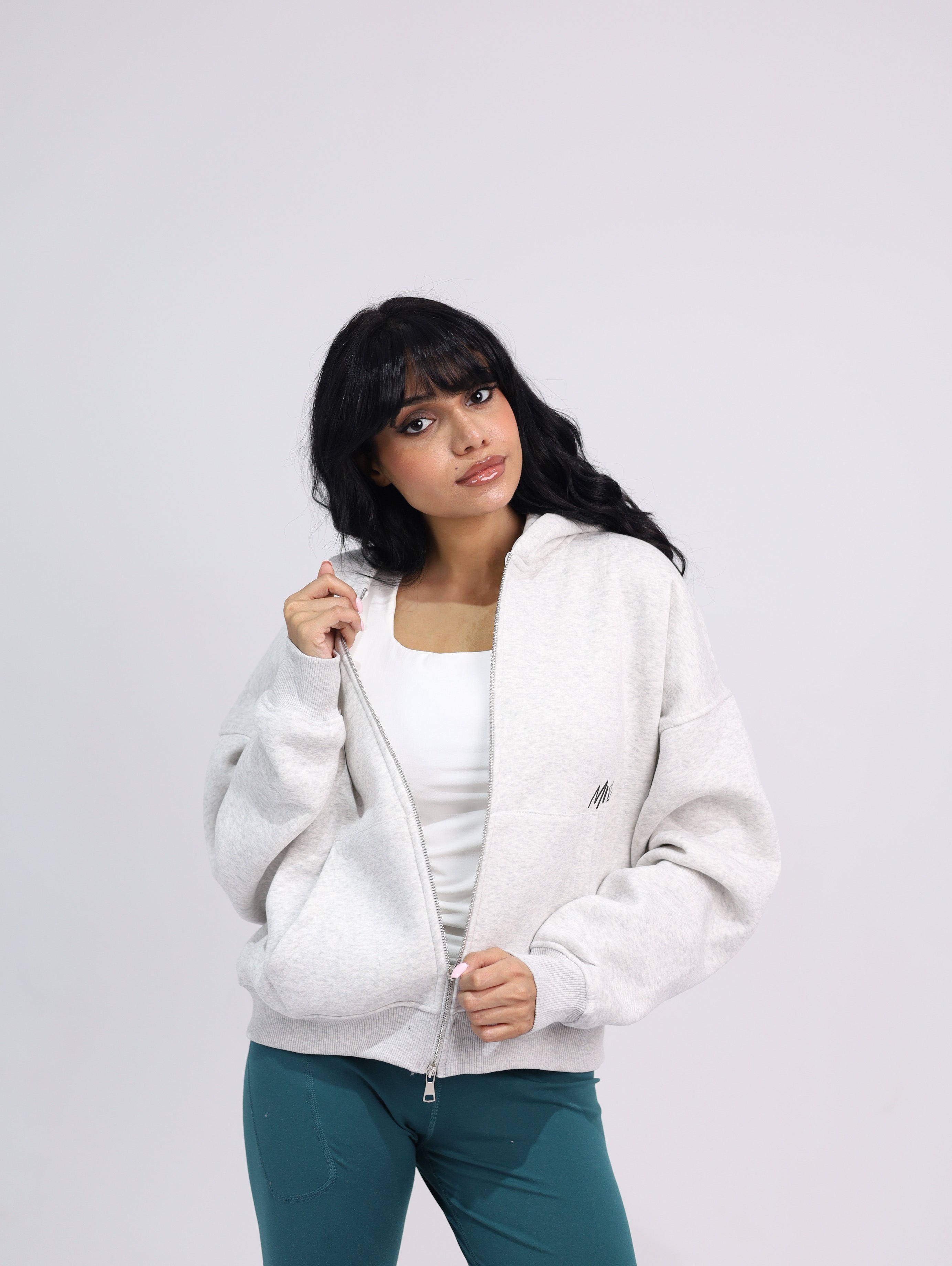 Two Zipper Boxy Hoodie