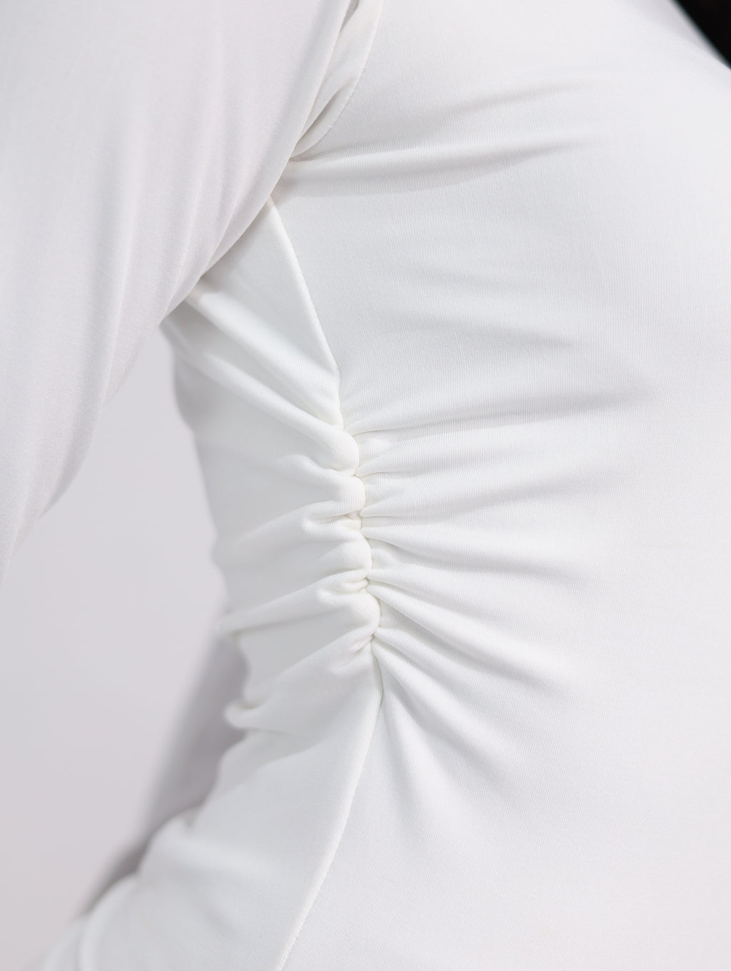 Boatneck Side-Ruched Top