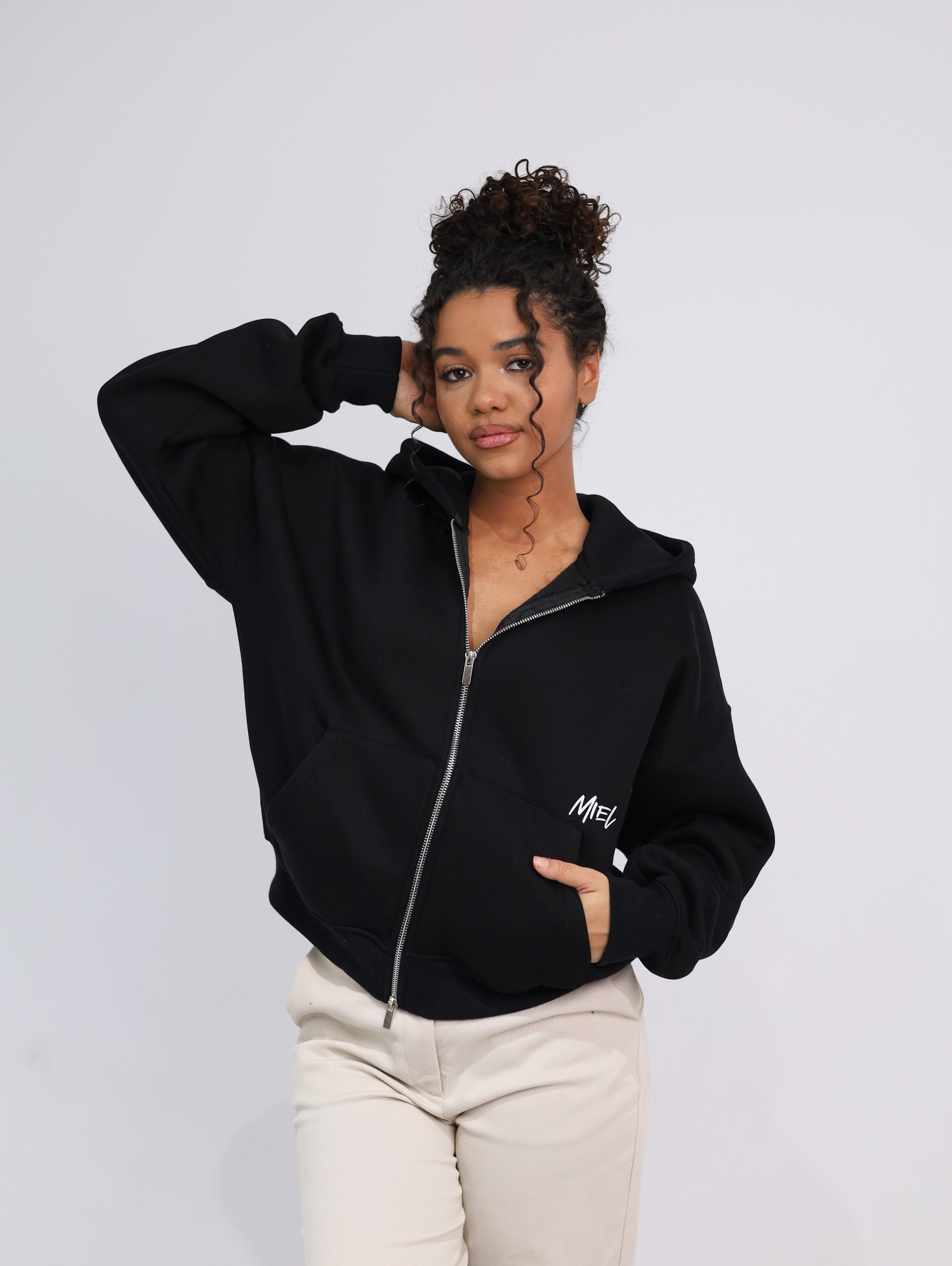 Two Zipper Boxy Hoodie