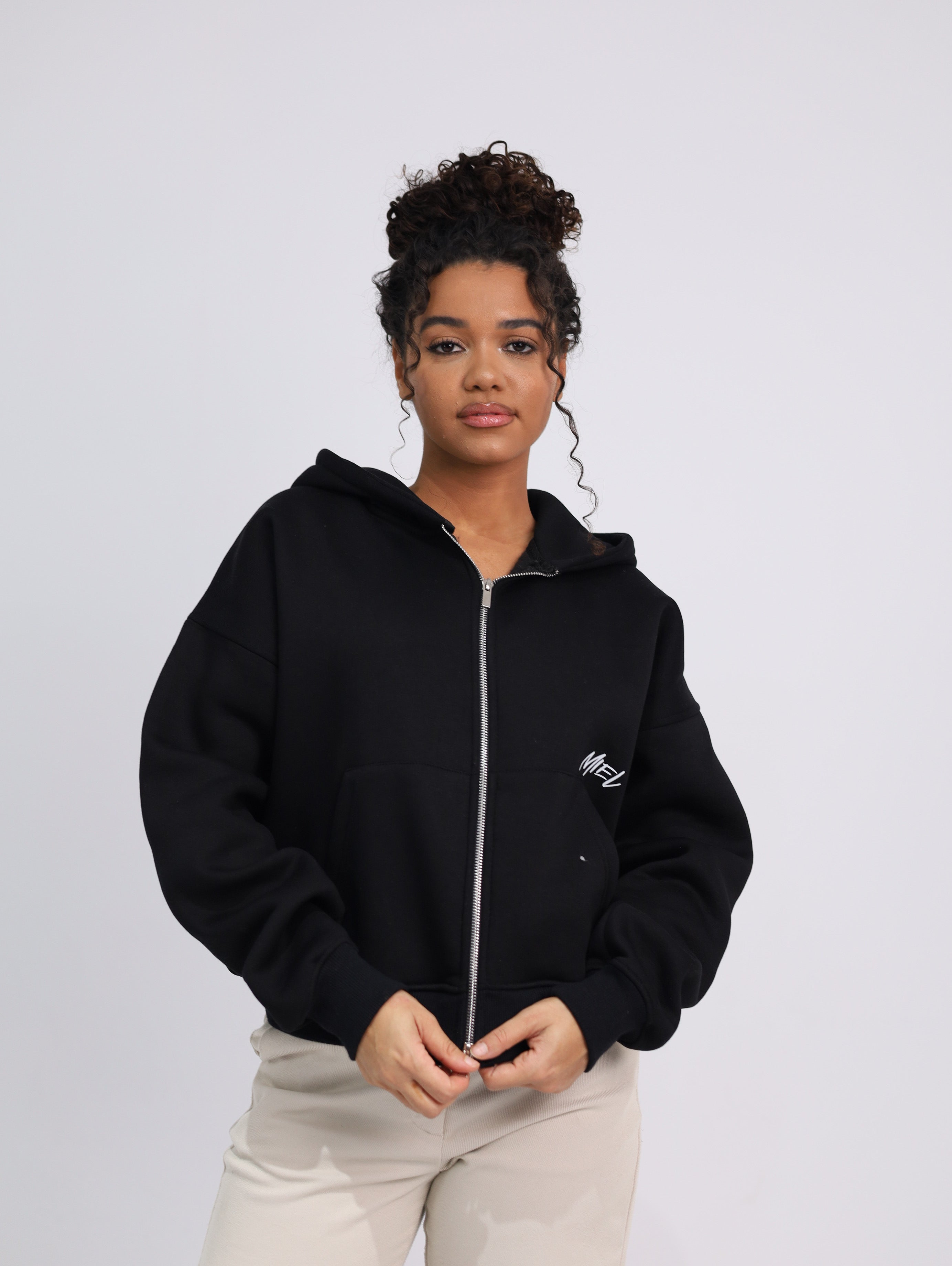 Two Zipper Boxy Hoodie