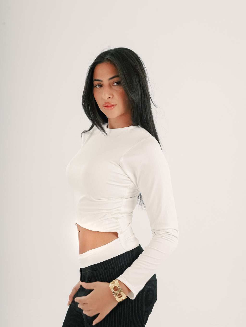 Cut-Out Long Sleeve Top