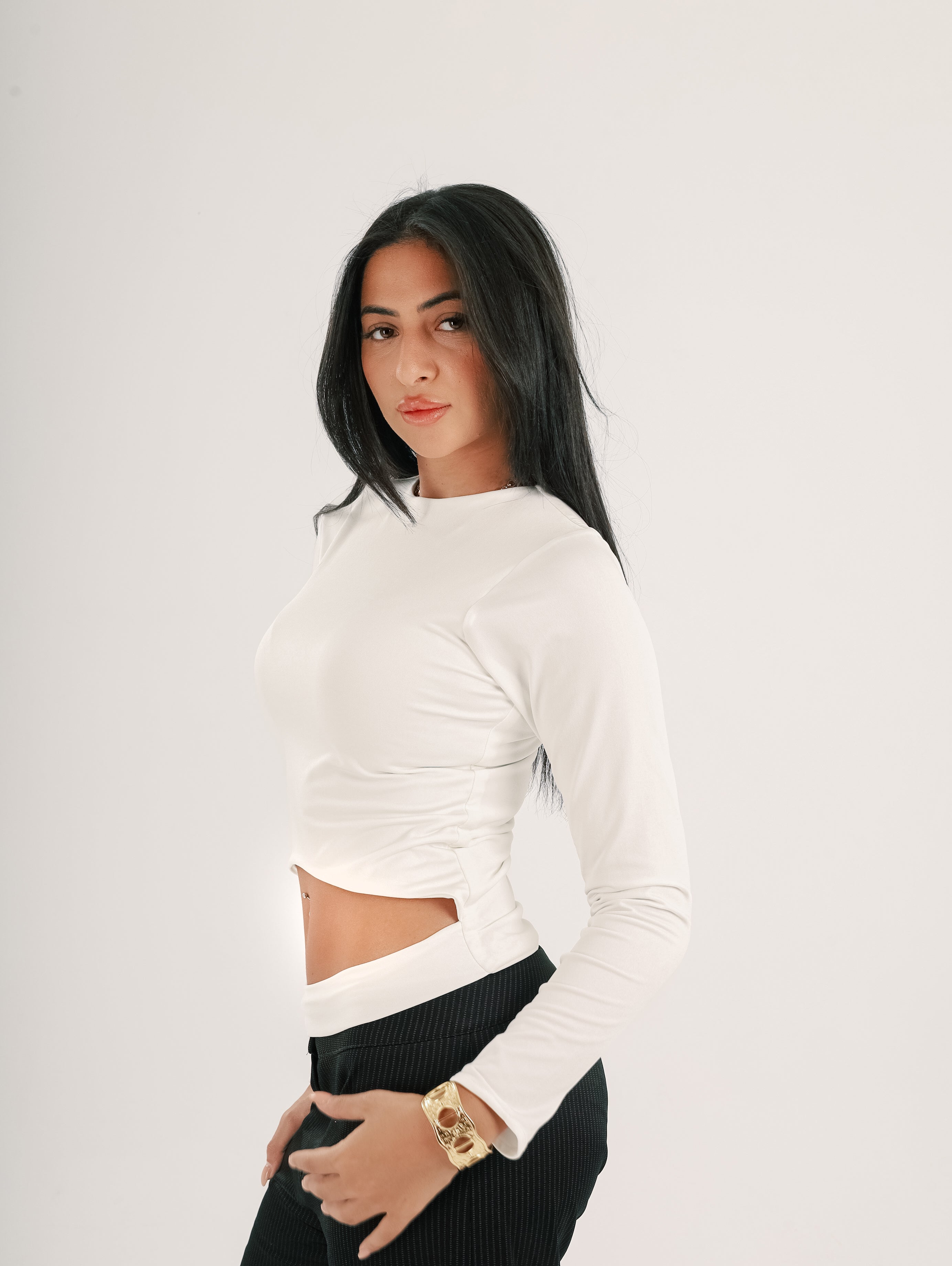 Cut-Out Long Sleeve Top