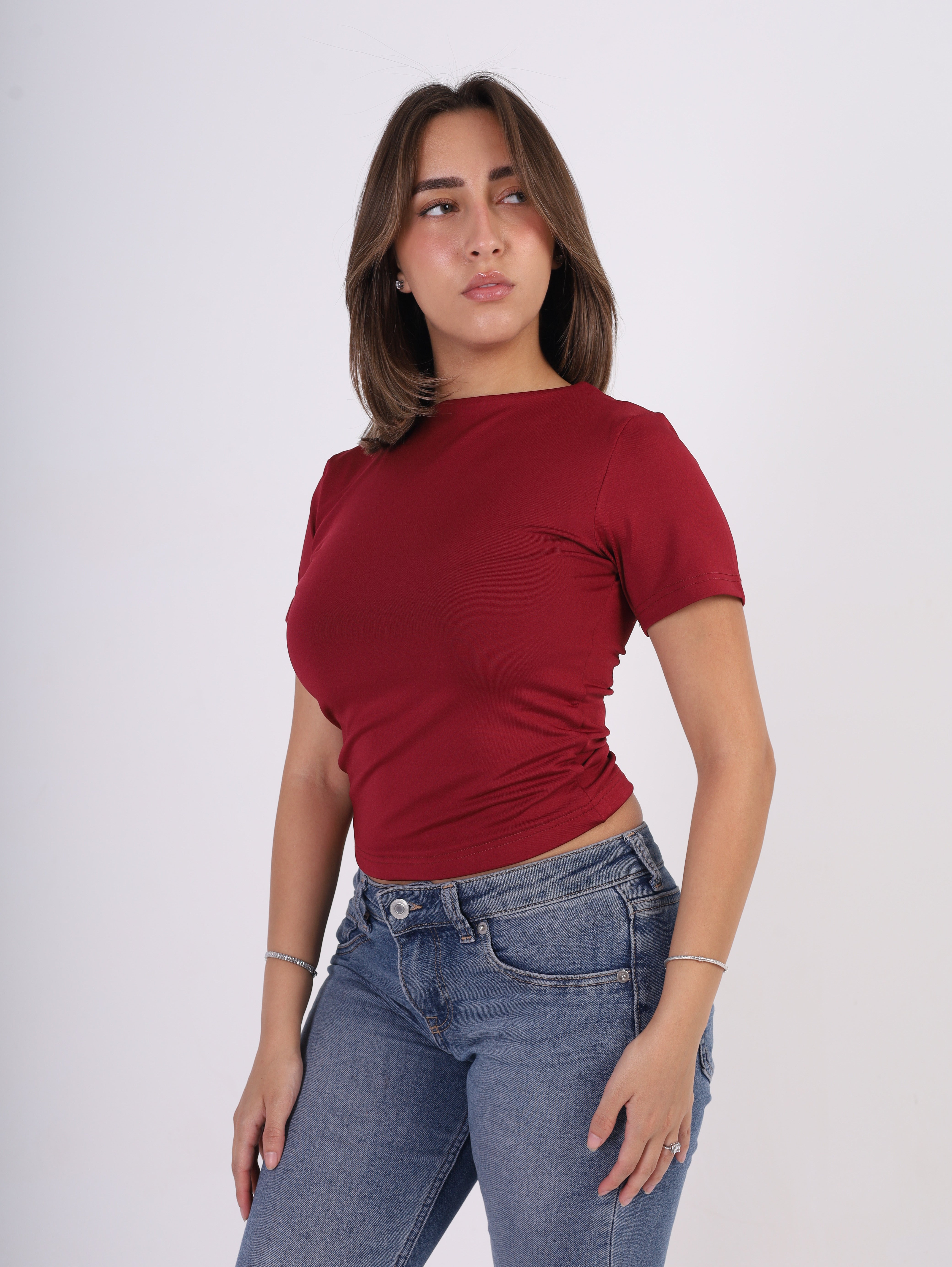 Crew Neck Cap Sleeve