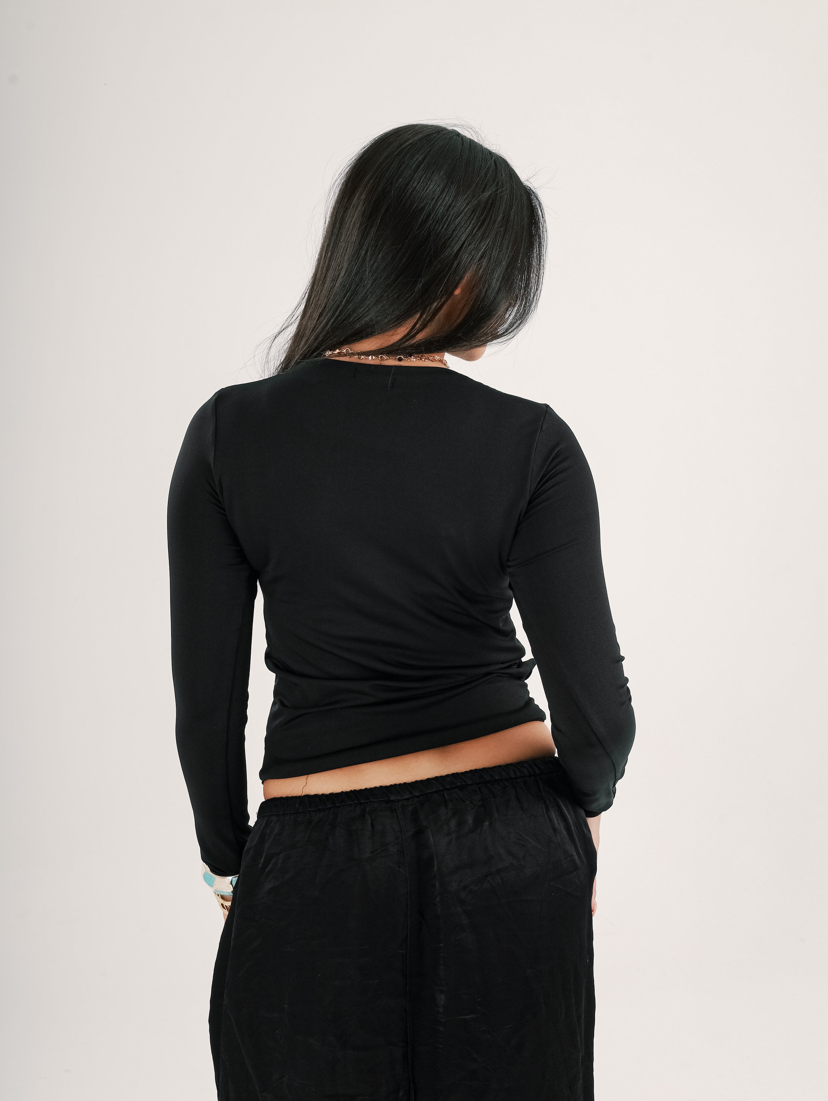 Cut-Out Long Sleeve Top