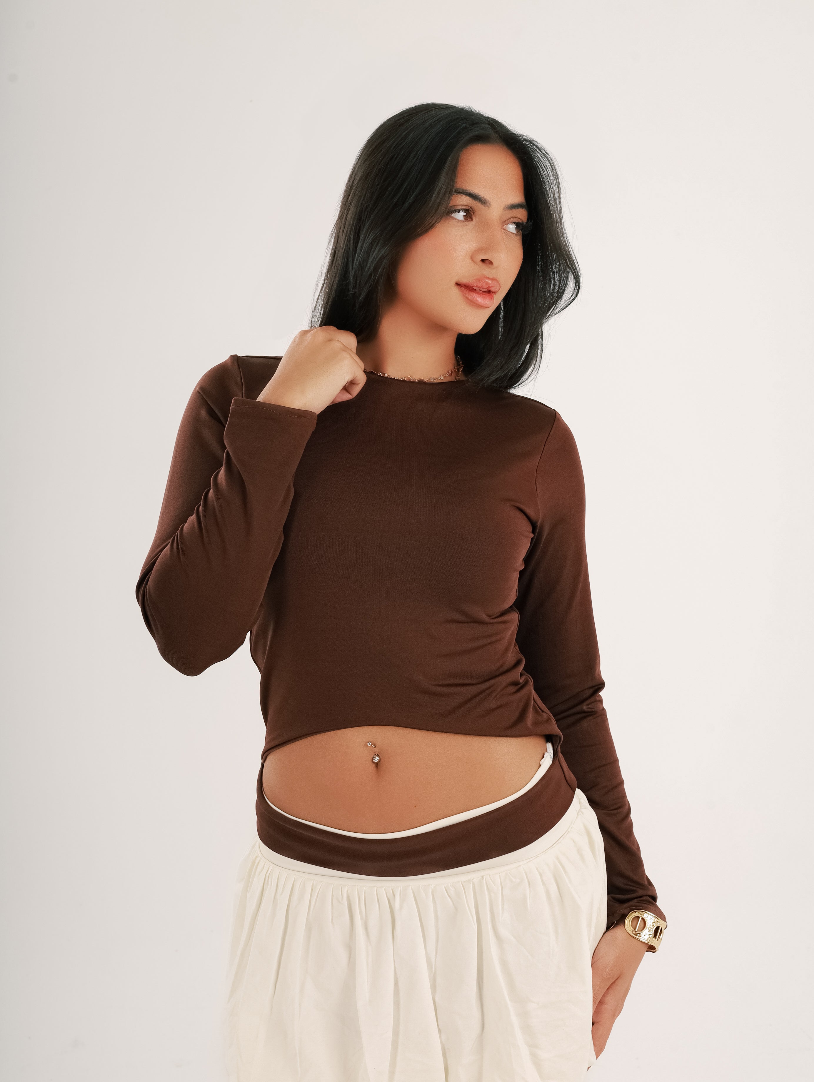 Cut-Out Long Sleeve Top